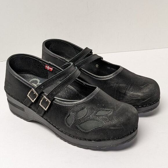 Sanita Beebe Clogs, Black Leather, Women's 38 EU (US 7.5) - Picture 1 of 6